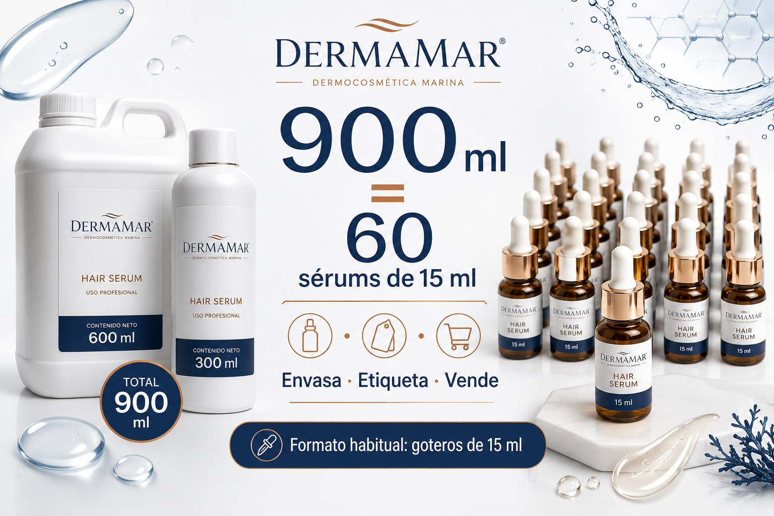 Rendimiento comercial de 900 ml